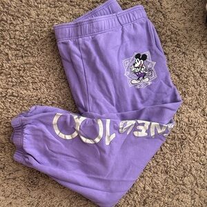 Disney 100 Anniversary Lavender Sweatpants with Mickey Embroidery Sz XL